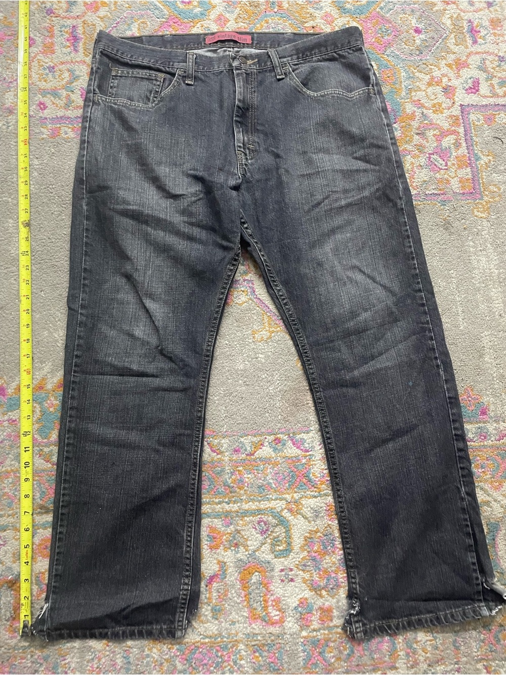 Lee Men's Black Straight Jeans - Faded Charcoal Wash